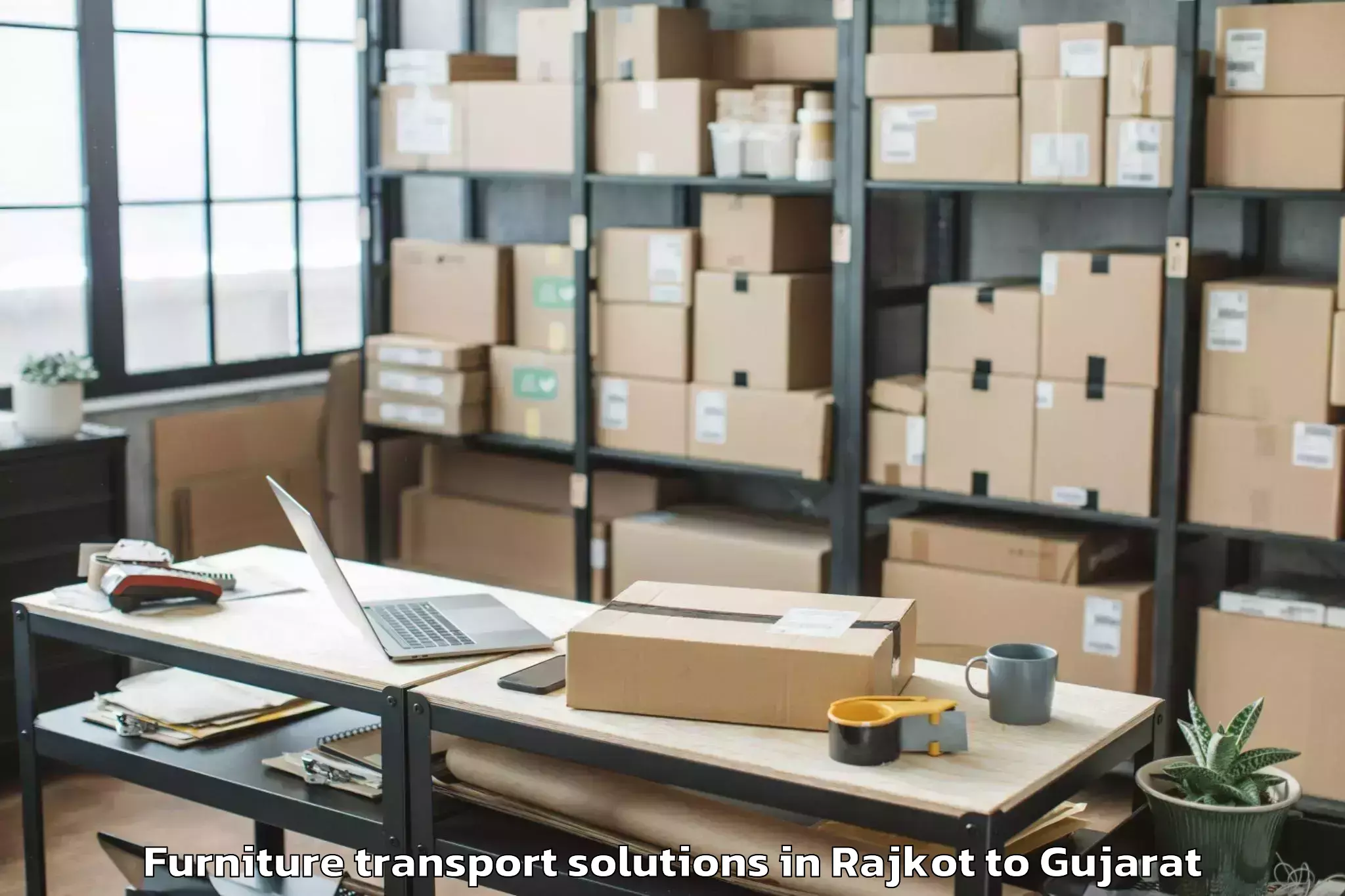 Trusted Rajkot to Tilakwada Furniture Transport Solutions